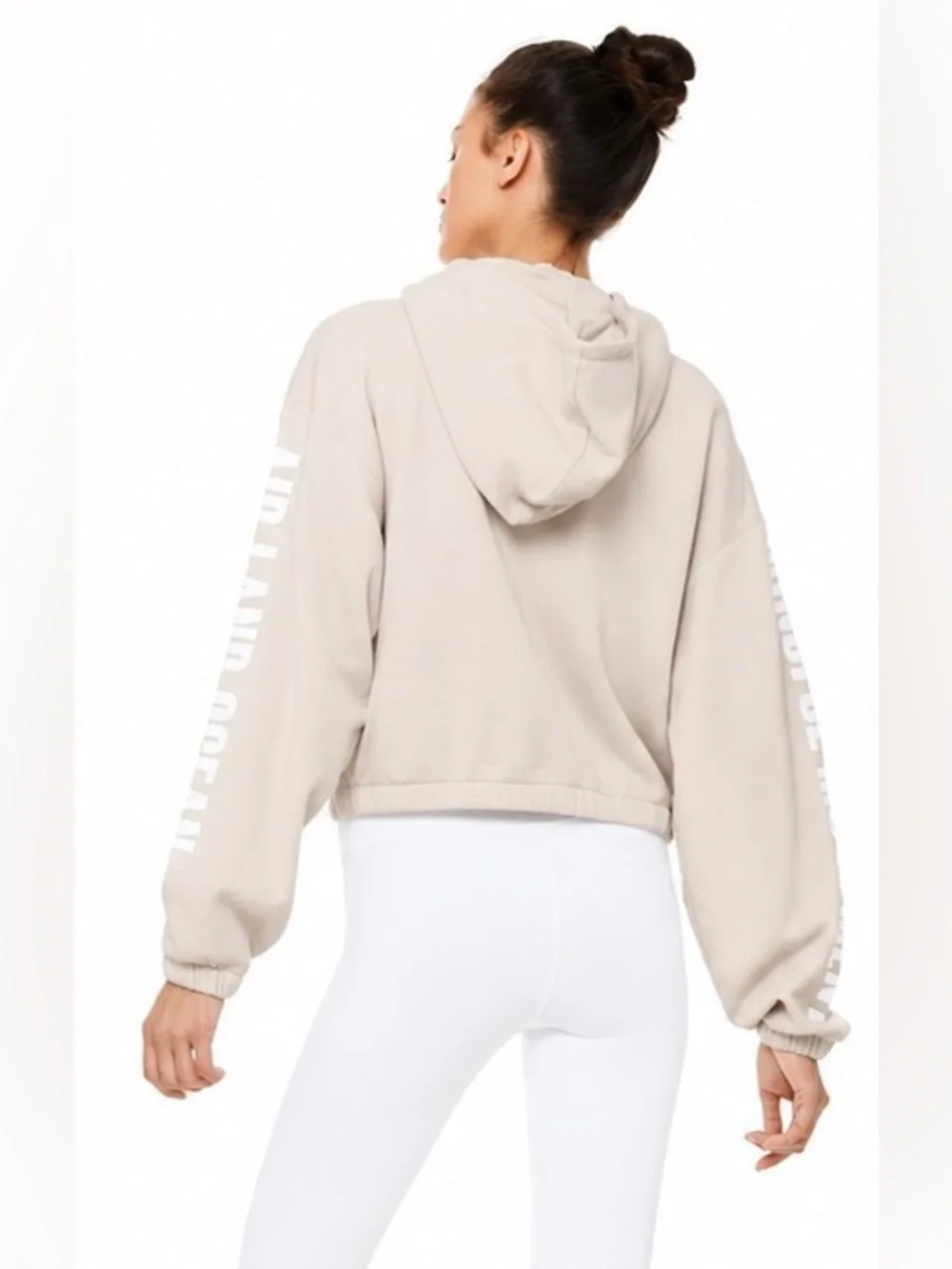 Alo Yoga Solar Cropped Hoodie Bone White Size S 🤍